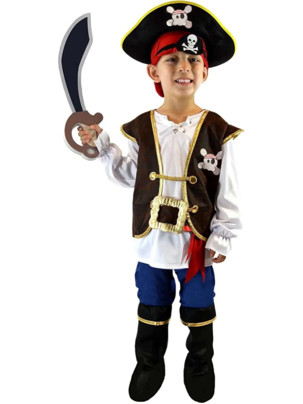 Spooktacular Creations Halloween Pirate Costume Kids, Boys Pirate Costume Set 3T